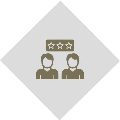 Two people with a three-star rating above them.